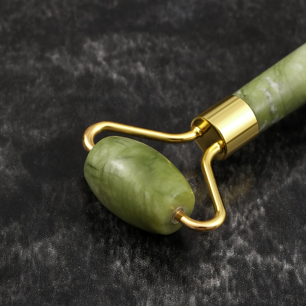 Jade Roller And Gua Sha Tools Set, Skin Care Massager, Jade Facial Roller, Natural Jade Facial Roller, Massage Tool For Face, Eyes, Neck And Body, Beauty Tool