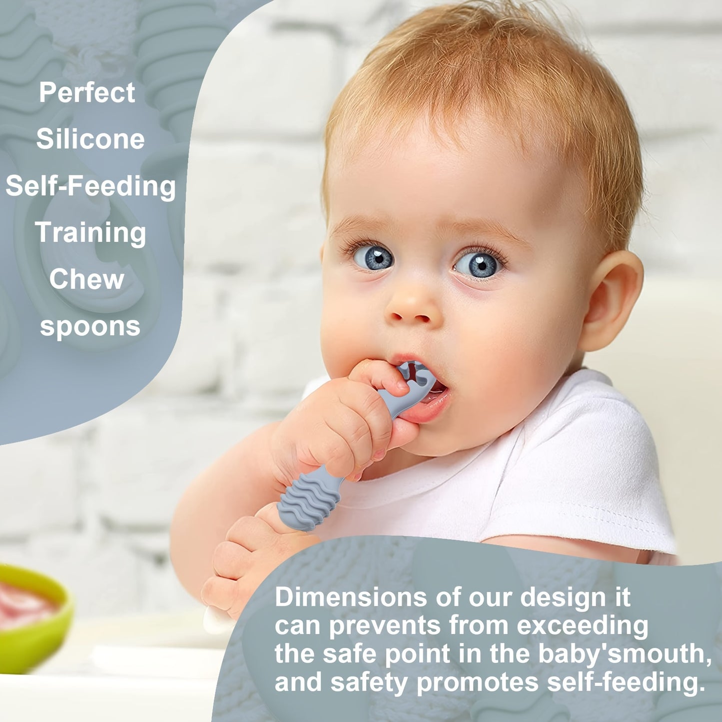 4pcs Baby Silicone Chewing Spoon Set, Food Grade Silicone Spoon And Fork Set, Silicone Spoon, Silicone Cutlery Training, Soft Feeding Cutlery