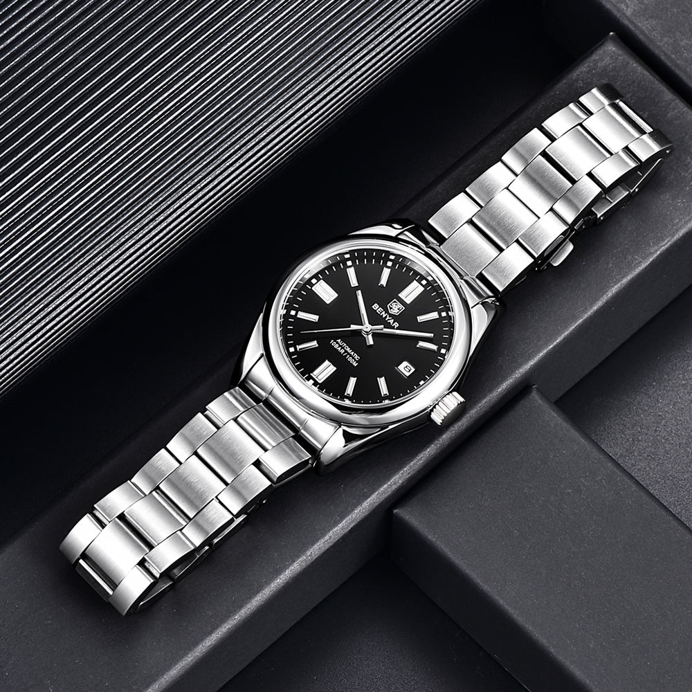 1pc Waterproof Stainless Steel BENYAR Men's Mechanical Sports Diving Wristwatches for Men