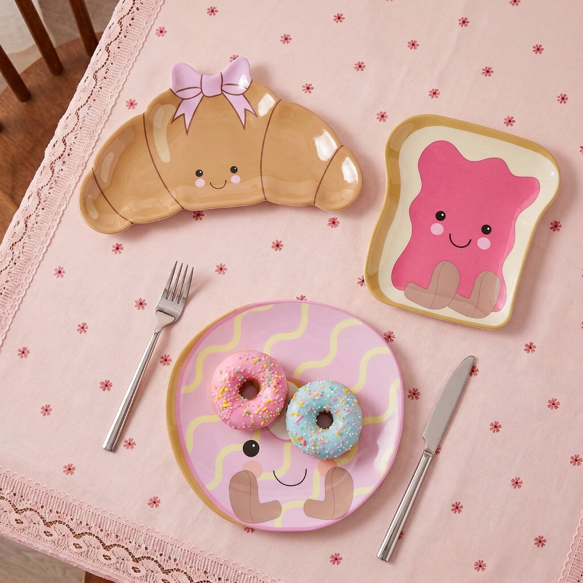 3 Pack Sweetie Pie Shaped Plates - Multi