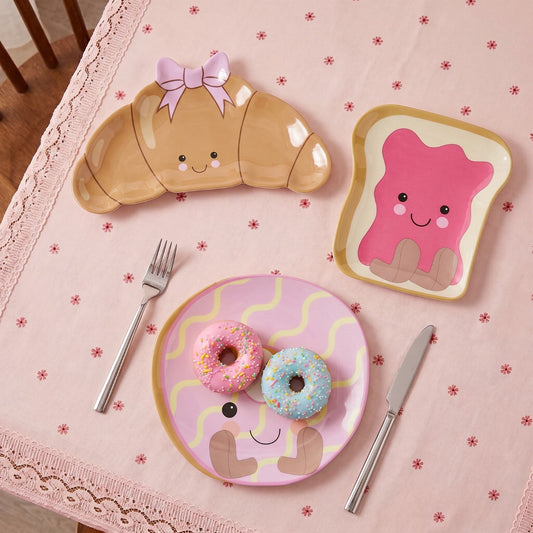 3 Pack Sweetie Pie Shaped Plates - Multi