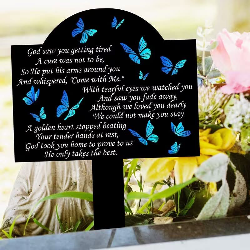 A Classic 2D Flat-Style Butterfly Memorial Stake