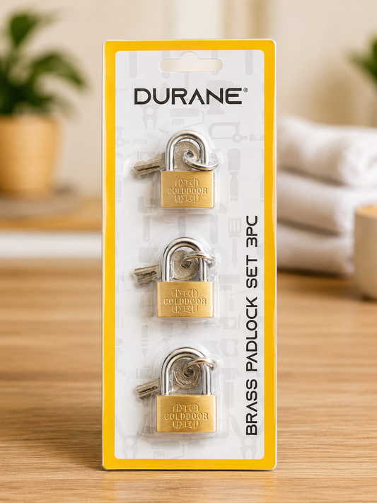 Brass padlock set 3pk