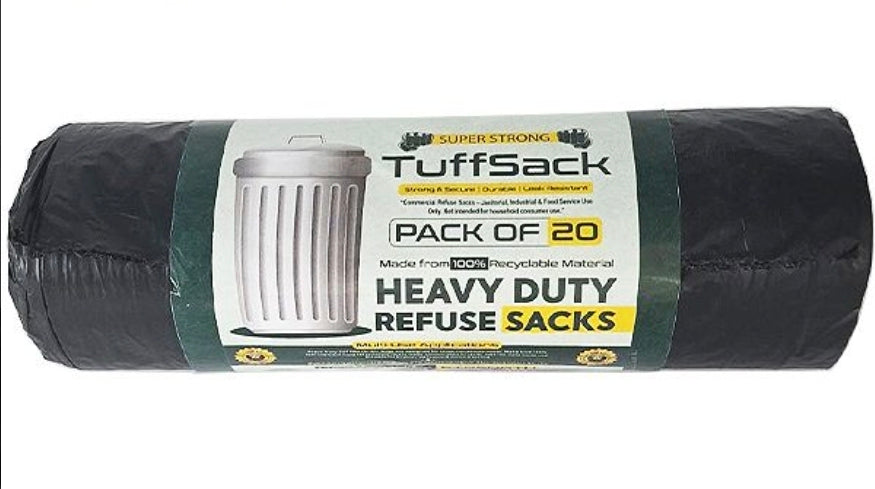 Tuffsack Super Strong Black Bin Bags 20 Roll 70L