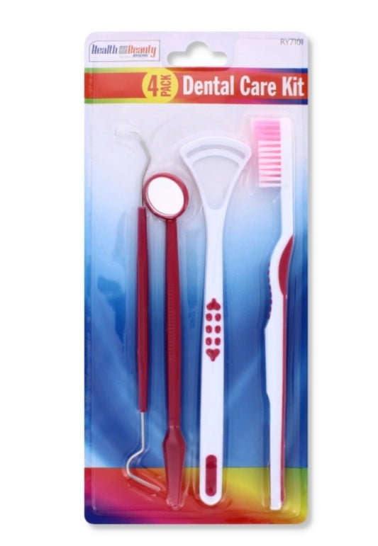 Red Dental Care Kit 4pk